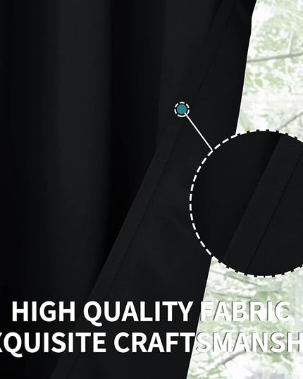 BGment Black Blackout Curtains 84 Inch Long for Living Room - Thermal Insulated Grommet Window Black Out Drapes for Home Decor, 2 Panels, Each 52 Inch Wide