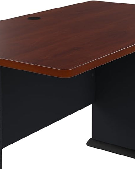 Bush Business Furniture Series A 48W Computer Desk in Hansen Cherry and Galaxy, Small Office Table for Home or Professional Workspace