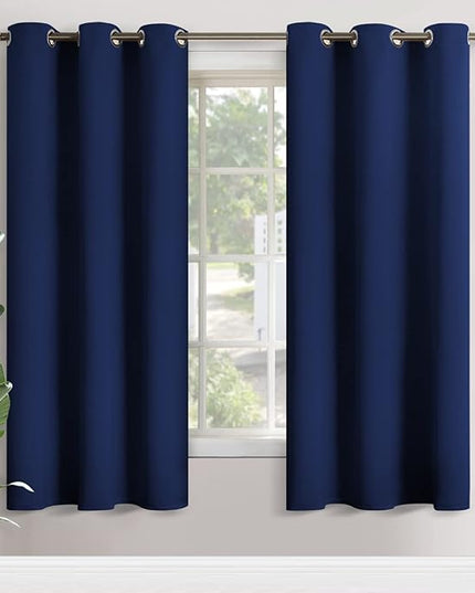 YoungsTex Navy Blue Blackout Curtains 72 Inches Length for Bedroom - Thermal Insulated with Grommet Room Darkening Window Drapes for Living Room, 2 Panels, 42 x 72 Inch