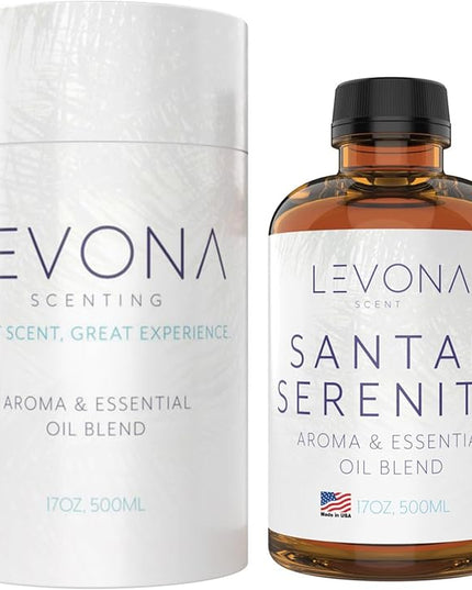 Levona Scent Santal Serenity Essential Oil: Notes of Sandalwood, Papyrus & Amber - aromatherapy oils for hotel, home and office - Fragrance oil for diffusers & Humidifiers - Home Luxury Scents -500 Ml