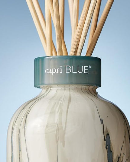 Capri Blue Modern Marble Reed Diffuser Set - Includes Reed Diffuser Sticks, Scented Oil & Glass Bottle - Luxury Scents for Bedroom Decor & Bathroom Air Freshener - Volcano (5.7 fl oz)
