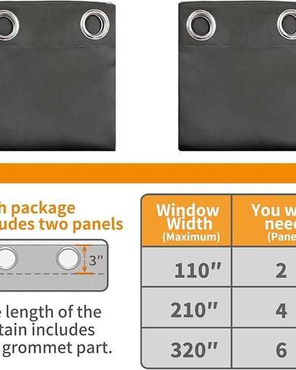 YoungsTex EXtre Wide Blackout Curtains for Bedroom 2 Panels - Thermal Insulated Drapes with Grommet Room Darkening Privacy for Living Room, 70 x 63 Inch, Black