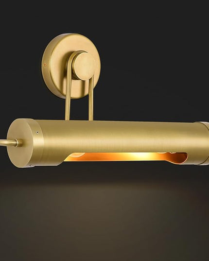 18in Picture Lights Hardwired Brass Picture Light, Gold Modern Picture Light for Wall, 360°Rotatable Art Light Gallery Lights, Wall Sconces for Painting Display Artwork Portrait