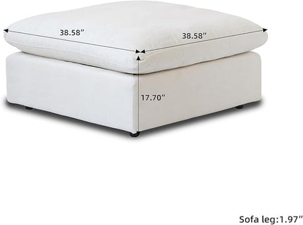 WJShome Modern Ottoman Module for Living Room, Cushion Covers Removable, Minimalist Comfy Breathable Footstool,White