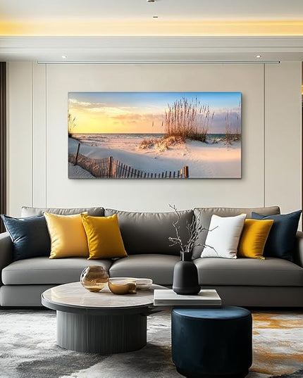Canvas Wall Art for living room seaview sand dunes Seagrass landscapes bathroom Wall Decor Ready to Hang Home Decorations bedroom kitchen inspirational Canvas prints posters painting mural Artwork