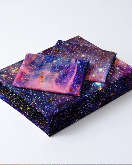 Galaxy Duvet Cover Space Bedding Set Full Size for Teen Kids, for Boys and Girls Purple Bed Set Printed with 1 Comforter Cover and 2 Pillowcases