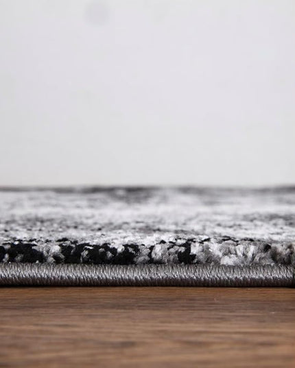 Keen Home Design Area Rugs - 4x6 Non-Shedding, Abstract Rugs for Kitchen, Living Room, Bedroom, Dining Room, Entryway - Size: 4' x 6', Abstract Black