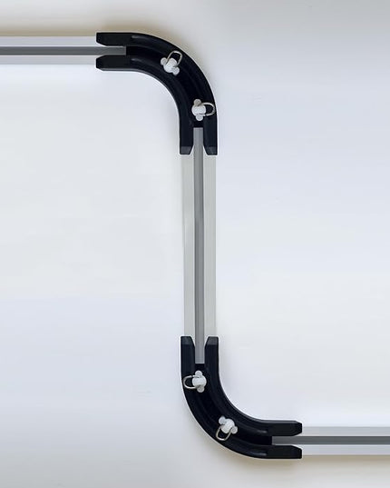 90° Curved Connectors for Track Curtains Ceiling Mount/Wall Mount, Ceiling Track for Curtains, Room Divider Curtains Tracks（Black 2PCS）.