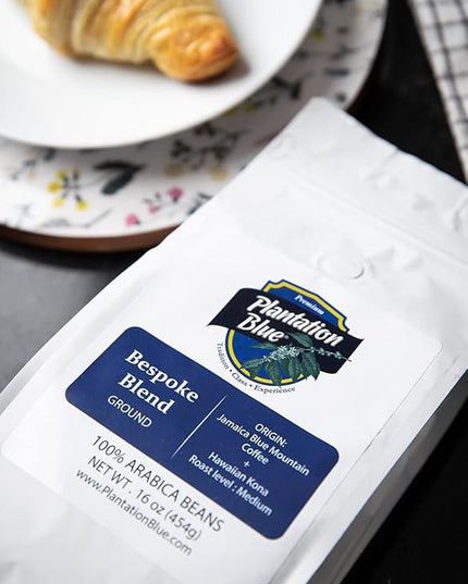 PREMIUM PLANTATION BLUE TRADITION CLASS EXPERIENCE Bespoke Blend of Blue Mountain & Kona Coffee Ground (1lb)