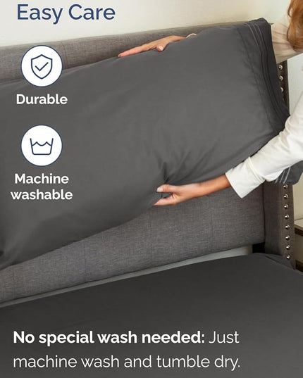 Extra Deep Cal King Sheet Set - 6 Piece Breathable and Cooling Sheets - Hotel Luxury Bed Sheets Set - Easy Fit - Soft, Wrinkle Free and Comfy Sheets Set - Charcoal Sheet Set with Extra Deep Pockets