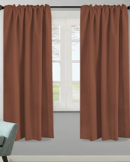 H.VERSAILTEX Blackout Curtains Thermal Insulated Window Treatment Panels Room Darkening Blackout Drapes for Living Room Back Tab/Rod Pocket Bedroom Draperies (2 Panels, Washed Spice, 52 x 72 Inch)