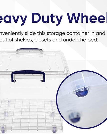 Superio Storage Bins with Lids, Clear Plastic Containers for Organizing, Stackable Totes, BPA Free, Odor Free, Organizer Boxes for Home, and Dorm (4 Pack, 44 Quart)