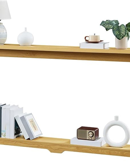 LKTART 70.1-Inch Long Behind Couch Sofa Table for Living Room, Farmhouse Console Table with Storage, Narrow Accent Entryway Tables for Hallway Entrance Foyer (Natural)