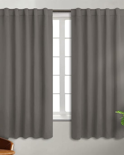 BGment Blackout Curtains for Bedroom 63 Inch - Rod Pocket and Back Tab Grey Thermal Insulated Room Darkening Curtains for Living Room, 42 x 63 Inch, 2 Window Curtain Panels