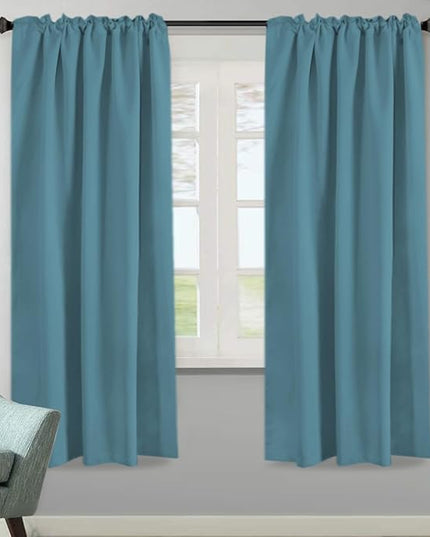 H.VERSAILTEX Blackout Curtains Thermal Insulated Window Treatment Panels Room Darkening Blackout Drapes for Living Room Back Tab/Rod Pocket Bedroom Draperies (2 Panels, Storm Blue, 52 x 72 Inch)