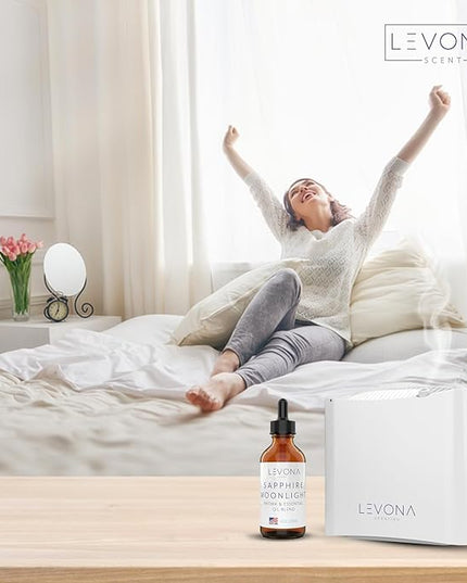Levona Scent Essential Oils - Scents for Home, Hotel & Office Use - Perfect for Home Diffuser & Humidifiers - Aroma Fragrance Oil, Ideal for Massage, Relaxation, and Spa - Sapphire Moonlight, 120ml