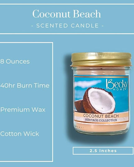 8oz Coconut Scented Candles for Home, 45 Hrs Soy Wax Candle, Aromatherapy Candle Gifts for Men and Women