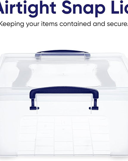 Superio Storage Bins with Lids- Clear Boxes for Organizing, Stackable Plastic Containers- BPA Free, Non-Toxic, Odor Free, Organizer for Home, Office, Dorm (6 Pack, 22.7 Qt)