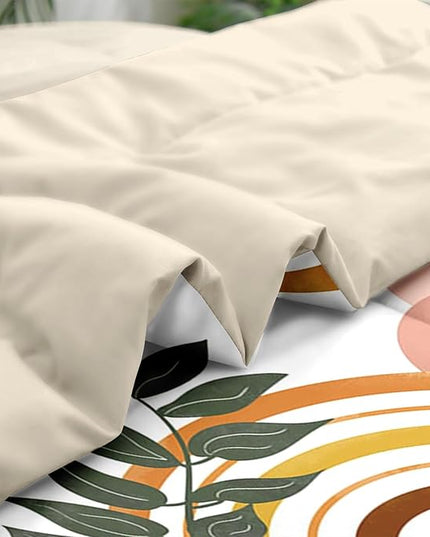 7 Pcs Comforter Set King Size, Boho Sunshine Retro Bedding Set for Kids and Adults, Vintage Bed Sheet Sets with Fitted Sheet 2 Pillowcase & 2 Sham for Bedroom Bed Decor