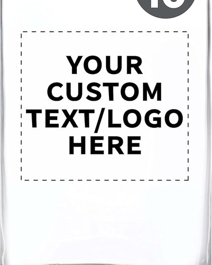 Custom Beer Can Glasses Set of 10, 16 oz. Pint Sized, Promotional Text, Logo, Soda Can Shape, Glassware, Clear