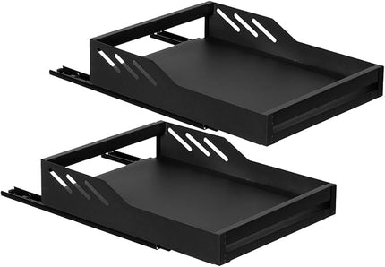 Basicwise Expandable Deep Drawer Organizer Adjustable Pull-Out Cabinet Storage Tray for Kitchen Organization Ideal for Cookware Dinnerware Food Containers Utensils Bakeware & Pantry Essentials, Medium