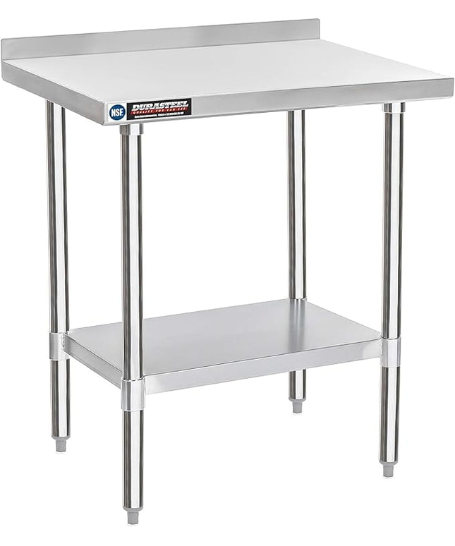 DuraSteel NSF Stainless Steel Table - 24 x 30 Inch Metal Work Table w/Undershelf - Commercial Kitchen, Restaurant, Garage, Laundry - Outdoor Stainless Steel Prep Tables Countertop Island Grill Small