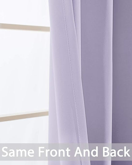 Yakamok Lilac Room Darkening Thermal Insulated with Grommet Blackout Curtains for Bedroom, 52Wx108L inch,2 Panels