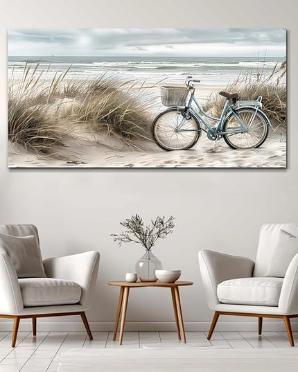 ERQINHUA Large Wall Canvas Picture Aesthetics Painting With Printed Wall Art For Restaurant Marine Beach Landscape Painting Wall Decor For Office Living Room Bedroom Home Decoration 30 X 60 Inches