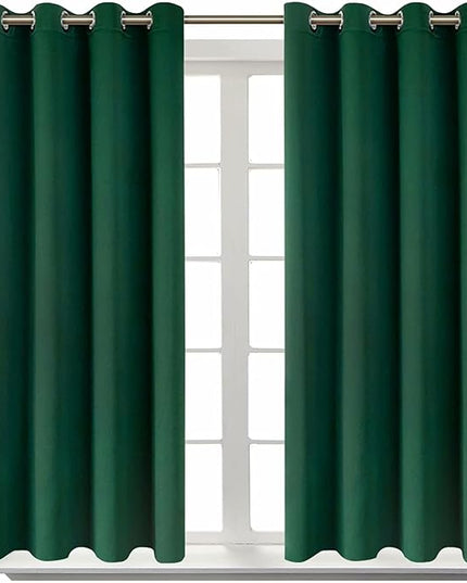 BGment Blackout Curtains - Grommet Thermal Insulated Room Darkening Bedroom and Living Room Curtain, Set of 2 Panels (52 x 45 Inch, Emerald)