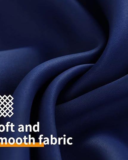 YoungsTex Navy Blackout Curtains 63 Inch Length for Kids Bedroom Thermal Insulated with Grommet Room Darkening Window Drapes for Living Room, 2 Panels, 52 x 63 Inch