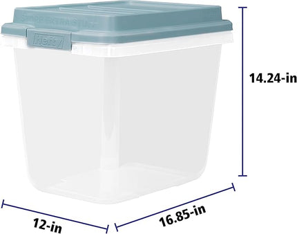 Hefty HI-RISE 32 Qt Stackable Storage Bins with Lids – 6 Pack Clear Plastic Under Bed Storage Containers, Shoe Organizer Boxes with XL Lid-Locking Latches, Comfort-Grip Handles, Durable Double Rim