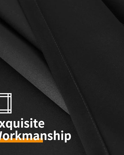 YoungsTex Black 100% Blackout Curtains 63 Inches for Bedroom Thermal Insulated Total Room Darkening Curtains for Living Room Window with Black Back Grommet, 2 Panels, 42 x 63 Inch