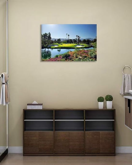 chenchenArt Indian Wells Golf Course Wall Art Picture Golf Course Poster Wall Decor for Living Room Bedroom Home Decorations Golf Artwork Canvas Prints Framed Ready to Hang(28''H x 44''W)