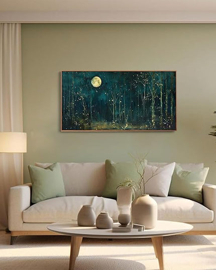 ILLBDR Framed Large Wall Art Moon Nature Landscape Wall art Forest Decor Rustic Farmhouse Print Artworf for Bedroom Living Room Office 24"x48"