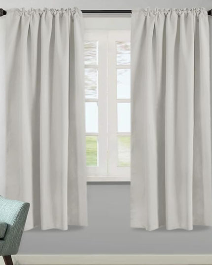 H.VERSAILTEX Blackout Curtains Thermal Insulated Window Treatment Panels Room Darkening Blackout Drapes for Living Room Back Tab/Rod Pocket Bedroom Draperies, 52 x 72 Inch, Ivory/Cream, 2 Panels
