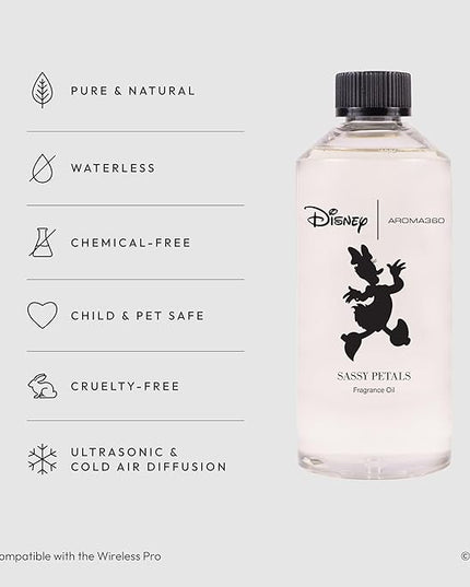 Aroma360 | Disney | Sassy Petals Fragrance Oil Blend | Daisy Duck | Luxury Aromatherapy Scent Diffuser Oil | Bergamot, Rose and Amber 16.9 fl oz, 500 mL