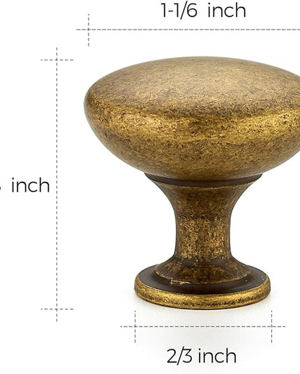 Ravinte 20 Pack Antique Brass Round Zinc Cabinet Knobs for Kitchen Bathroom Closet Dresser Cabinets