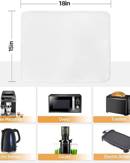 Heat Resistant Mats for Countertop - Fireproof 15x18 in Heat Resistant Mats for Air Fryer - Kitchen Countertop Protector Hot Pad for Air Fryer, Coffee Maker, Stand Mixer, Oven 2PCS - White