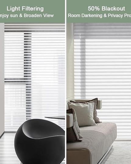 Zshine Automatic Shangri La Light Filtering Serenity Sheer Roller Shades Free Dimming Rechargeable Motorized Compatible with Homekit Siri Alexa (84029C White Grid)