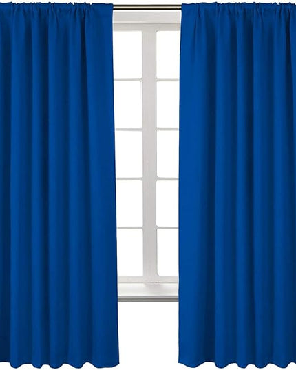 BGment Rod Pocket and Back Tab Blackout Curtains for Bedroom - Thermal Insulated Room Darkening Curtains for Living Room, 2 Window Curtain Panels (52 x 72 Inch, Classic Blue)