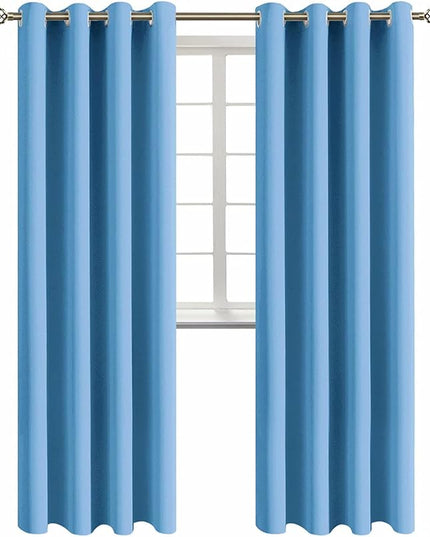 BGment Room Darkening Curtains 95 Inches Long - Grommet Thermal Insulated Drapes Window Treatment Curtains for Bedroom, 2 Panels, 52 x 95 Inch, Sky Blue