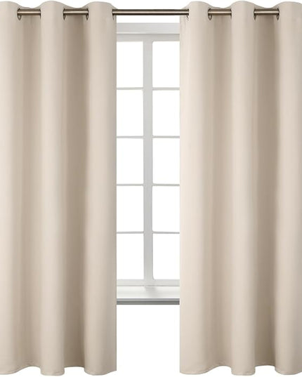BGment Champagne Curtains 63 Inch Long - Wedding & Party Backdrop Drapes Elegant Room Darkening Thermal Insulated Window Treatments for Birthday Home Decor, Set of 2 Panels, 42 x 63 Inch