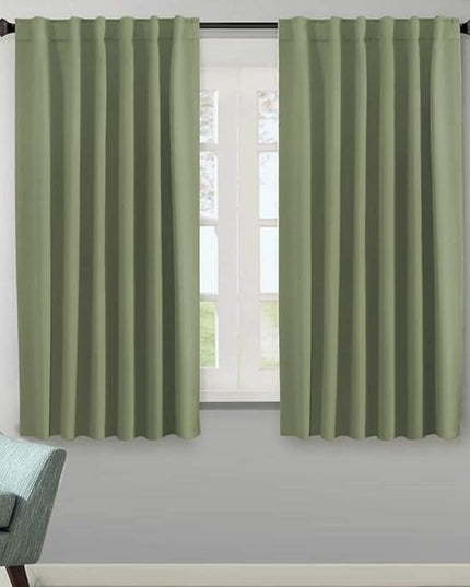 H.VERSAILTEX Blackout Curtains for Living Room Thermal Insulated Window Treatment Panels Room Darkening Blackout Drapes Back Tab/Rod Pocket Bedroom Draperies, 52 x 63 Inch, Sage, 2 Panels