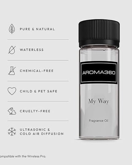 Aroma360 - My Way Fragrance Oil Blend - Hotel Inspired for Luxury Essential Oil Diffusers - Aromatherapy Scent Diffuser - Lush Sandalwood, Warm Cedar, and Delicate Florals - 50ML