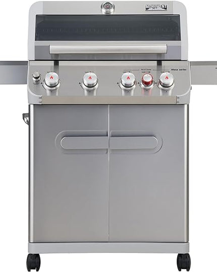 Monument Grills 4+1 Outdoor Barbecue Stainless Steel Propane Gas Grill, 4 Burners & 1 Side Burner 62,000 BTU Patio Garden Barbecue Grill with Knob Controls, Mesa415BZ