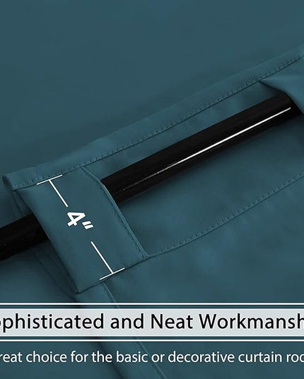 H.VERSAILTEX Blackout Curtains Thermal Insulated Window Treatment Panels Room Darkening Blackout Drapes for Living Room Back Tab/Rod Pocket Bedroom Draperies, 52 x 96 Inch, Dark Teal, 2 Panels