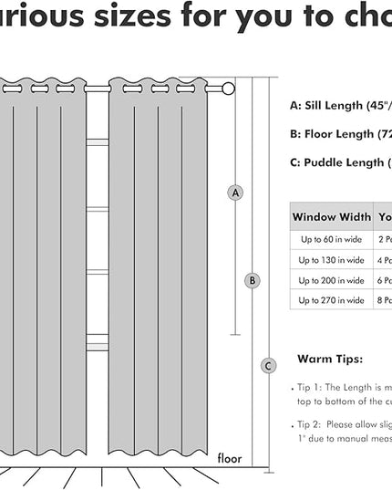 MIULEE 100% Blackout Linen Curtains for Bedroom Thermal Insulated Glacier Gray Grommet Room Darkening Curtains & Drapes for Living Room Nursery 52 x 96 Inch (2 Panels)