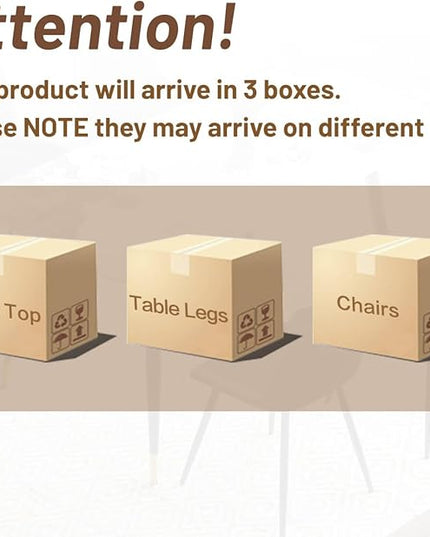 50'' Dining Table Set for 4, Dining Room Sets for 4, Sintered Stone Dining Table Chairs Set of 4, Easy to Assemble，Suitable for Small Spaces