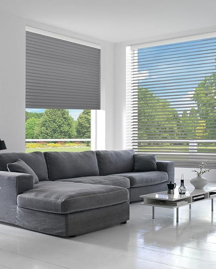 Zshine Automatic Shangri La Light Filtering Serenity Sheer Roller Shades Free Dimming Rechargeable Motorized Compatible with Homekit Siri Alexa (83021G Earthy Grey)