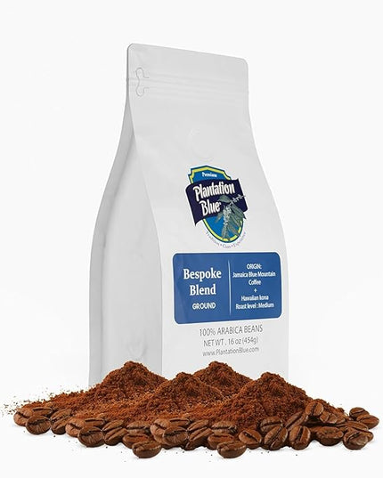 PREMIUM PLANTATION BLUE TRADITION CLASS EXPERIENCE Bespoke Blend of Blue Mountain & Kona Coffee Ground (1lb)